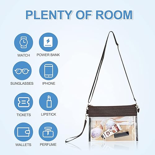 Miniatura 6 de Bolso cruzado transparente aprobado para estadios, para trabajo, conciertos, deportes