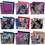 Classic Mens Pocket Square Wedding Handkerchief 9 Piece Gift Set
