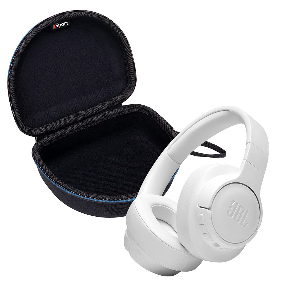 JBL Tune 760NC On-Ear Wireless Noise Cancelling Headphone Bundle with gSport Case (White)