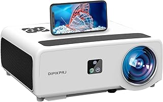 Projector with WiFi and Bluetooth, Outdoor Projector 4K Supported, Native 1080P Outdoor Movie Projector with 4D/4P Keystone & 50% Zoom, Smart Home Projector for Phone/PC/TV Stick