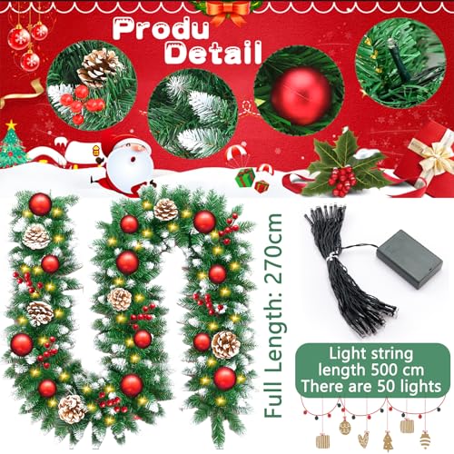 NCKIHRKK Ghirlanda Natalizia, 2,7 M Ghirlanda