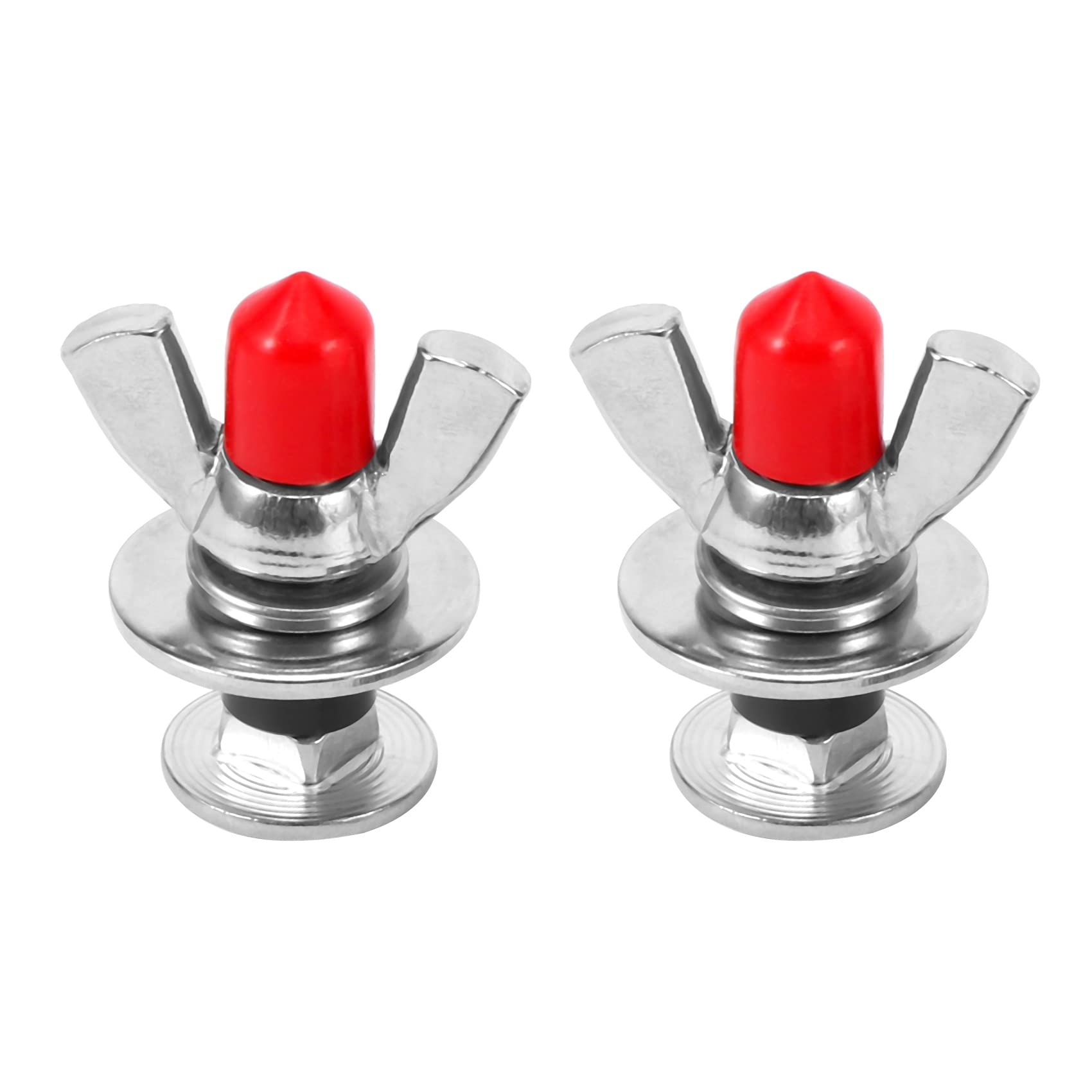 Jkjhbhged 2Pcs 316 Stainless Steel Diving Screws Butterfly Backplate Wing Nuts for Underwater Scuba Diving BCD Accessories, silver