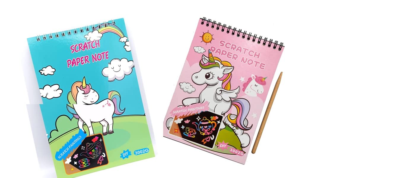 Loot Unicorn Scratch and Draw Book for Kids Pack of 2 Scratch Books | 10 Scratch Sheet and 1 Scratch Tool in Each Girls, Boys Birthday Gifts (Random Colors) (B0BS1MV9MD) Amazon Price History, Amazon Price Tracker