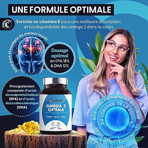 OMEGA 3 | Huile de poisson bleu sauvage, Haute concentration 2000mg, Riche en EPA & DHA | Système immunitaire, vision, mémoire, santé cardiovasculaire | Pêche durable | 90 Capsules | Made in France – Image 5