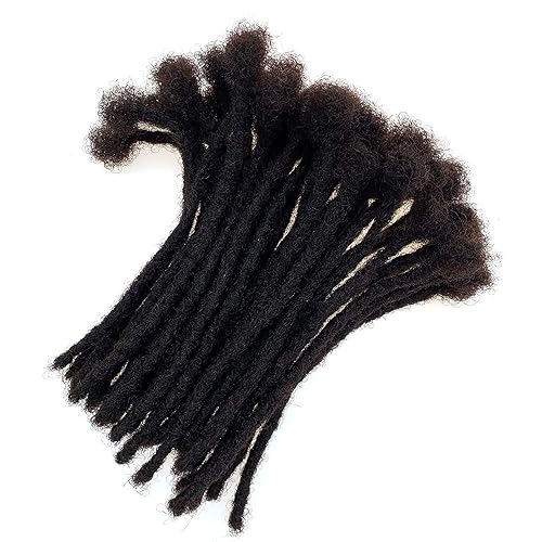 YONNA Extensiones de rastas de cabello humano, 60 rastas hechas a mano (0.2in) de ancho, color marrón oscuro #2