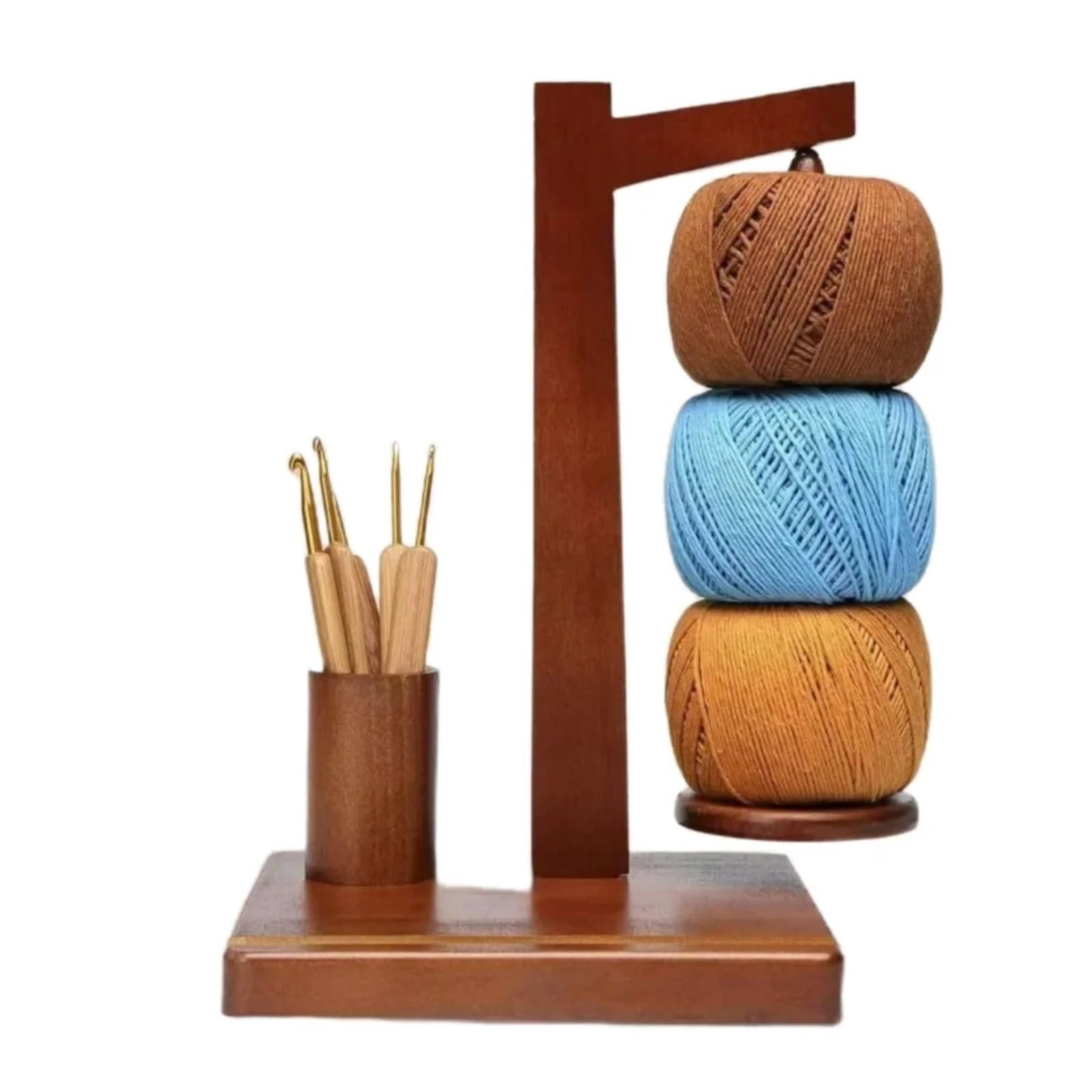 Spinner de rotación, soporte hilo madera con, herramientas giratorias for tejer, ganchillo, bobinadora para Hilo de Lana