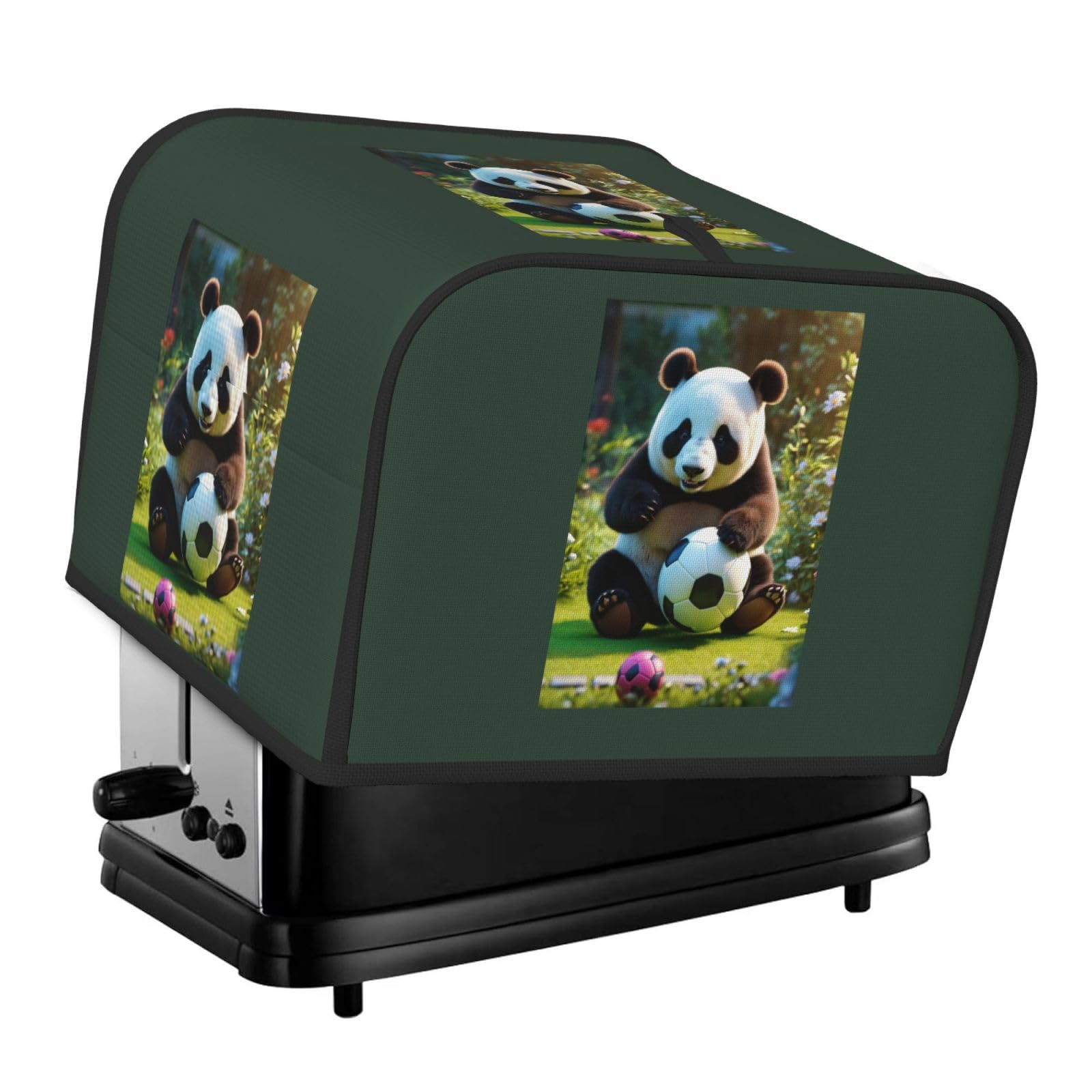 Panda Print 4-Slice Toaster Cover Dustproof Waterproof Kitchen Appliance Protector For Bread