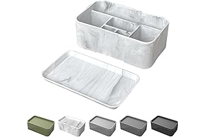 Toothbrush and Toothpaste Holder, Marble Dividers Bathroom Organizer