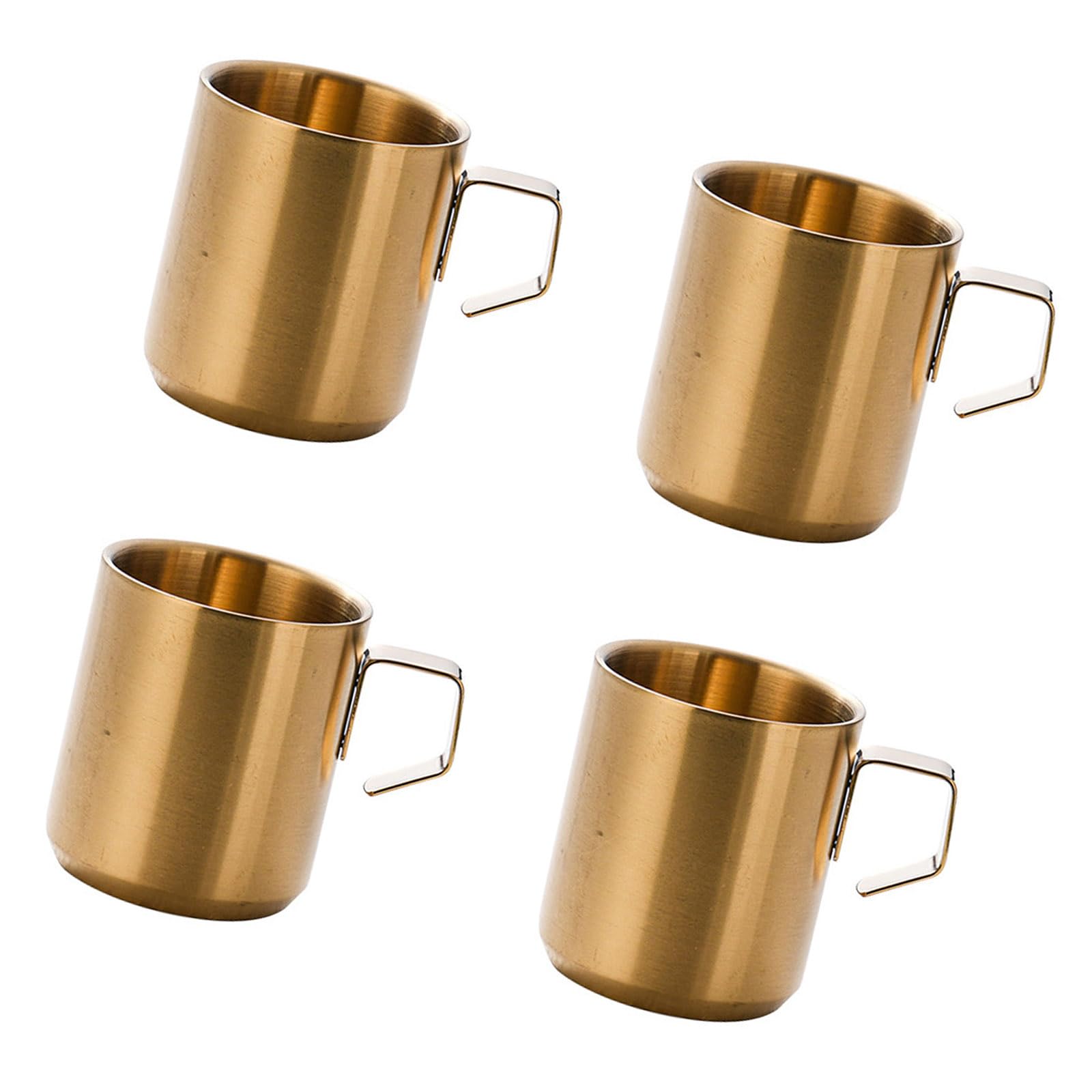 Ekoama Pack Of 4 Premium 304 Stainless Steel Coffee Mugs With Double Wall Insulation Drinkware For Hot And Cold Drink