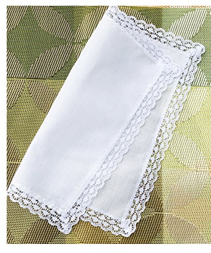 6 Pcs Gift Set Womens Lace Wedding 100% Cotton Handkerchiefs White #TOP4