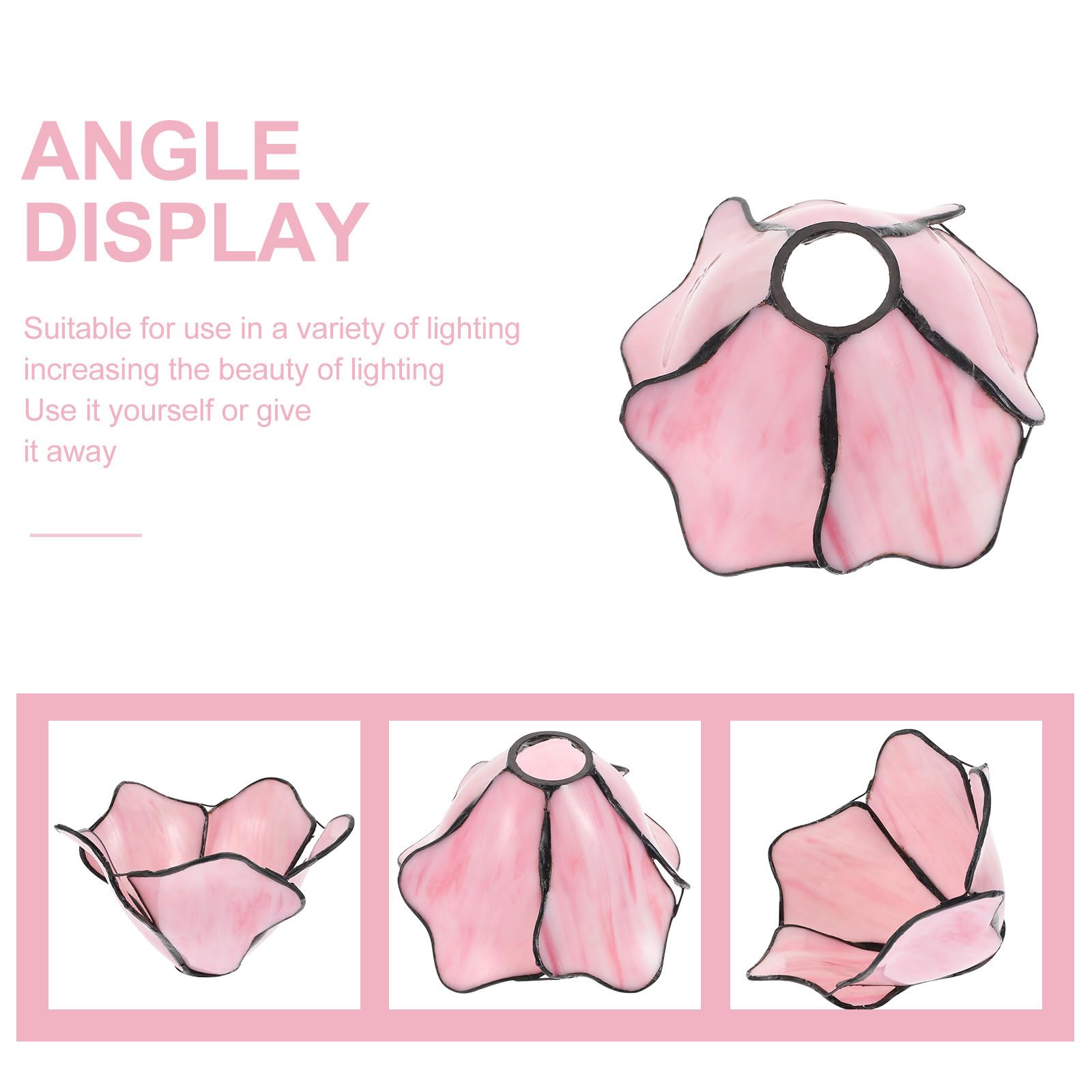 Toddmomy Pantalla en Forma de Loto para Lámpara de Cristal Rosa | Vidrio, Estilo Liso y Delicado, para Techo y Pared, Difunde la Luz y Protege el Punto Luminoso