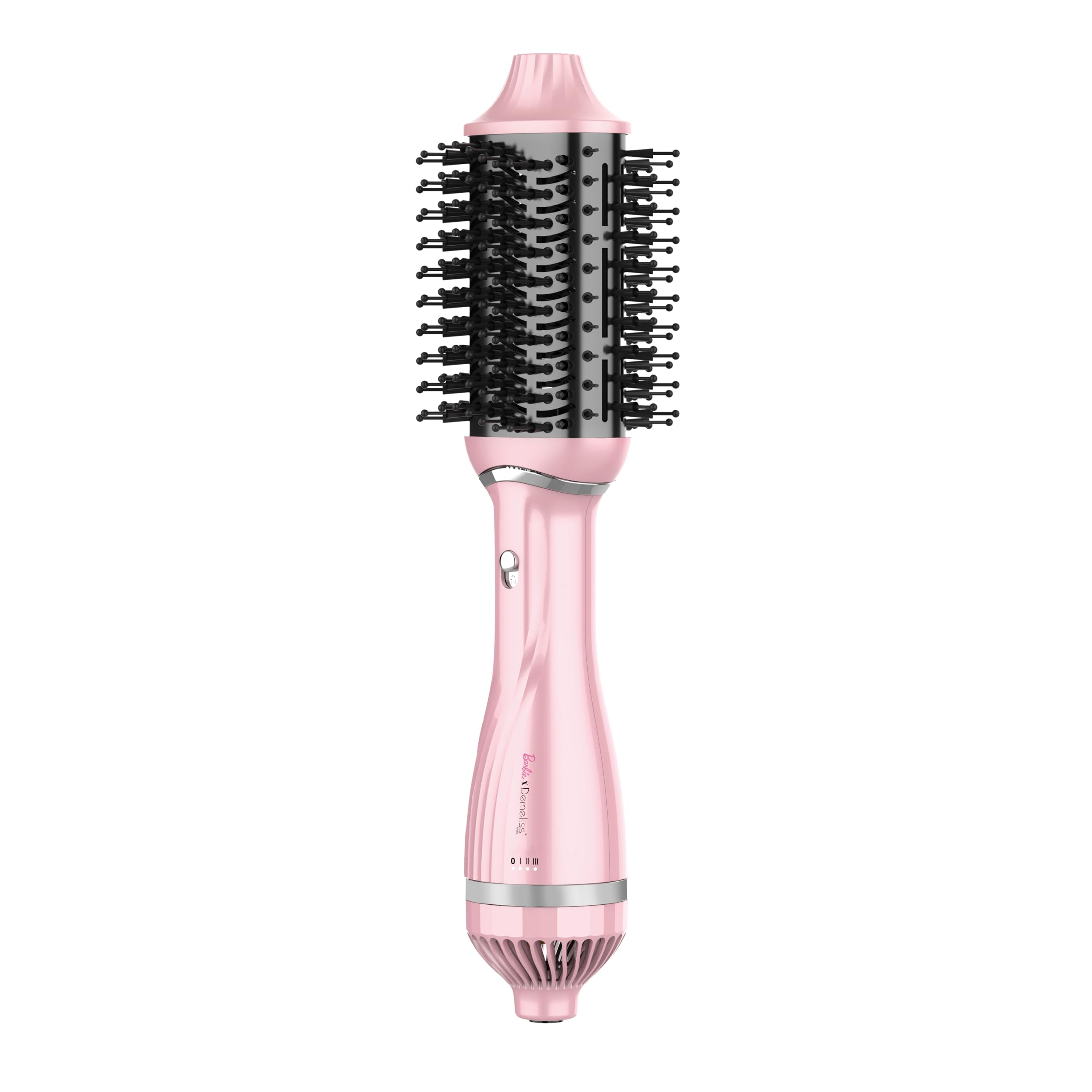 Demeliss VOLUME & STYLE Brosse Soufflante 2 en 1 Barbie™ – Sèche, Coiffe Tous Types Cheveux – 2 Têtes Interchangeables – Revêtement Céramique – 3 Températures – Brushing Volume Professionnel