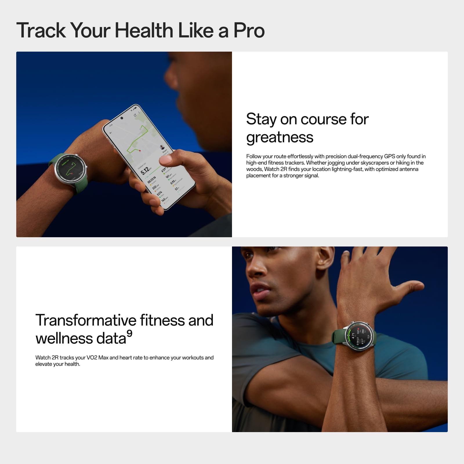 OnePlus Watch 2R, 32GB, Sleep Monitor, Heart Rate Tracking, Smartwatch with Fitness Insights, 100-Hour Battery, 1.43'', Bluetooth WiFi, Forest Green