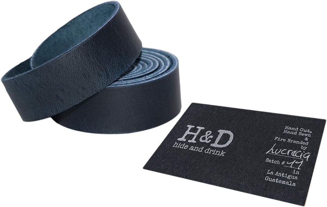 Hide & Drink, Leather Strong Strap (0.75 in.) Wide, Cord Braiding String, Medium Weight (1.8mm Thick) (36 in.) Long for Crafts/Tooling/Workshop :: Slate Blue