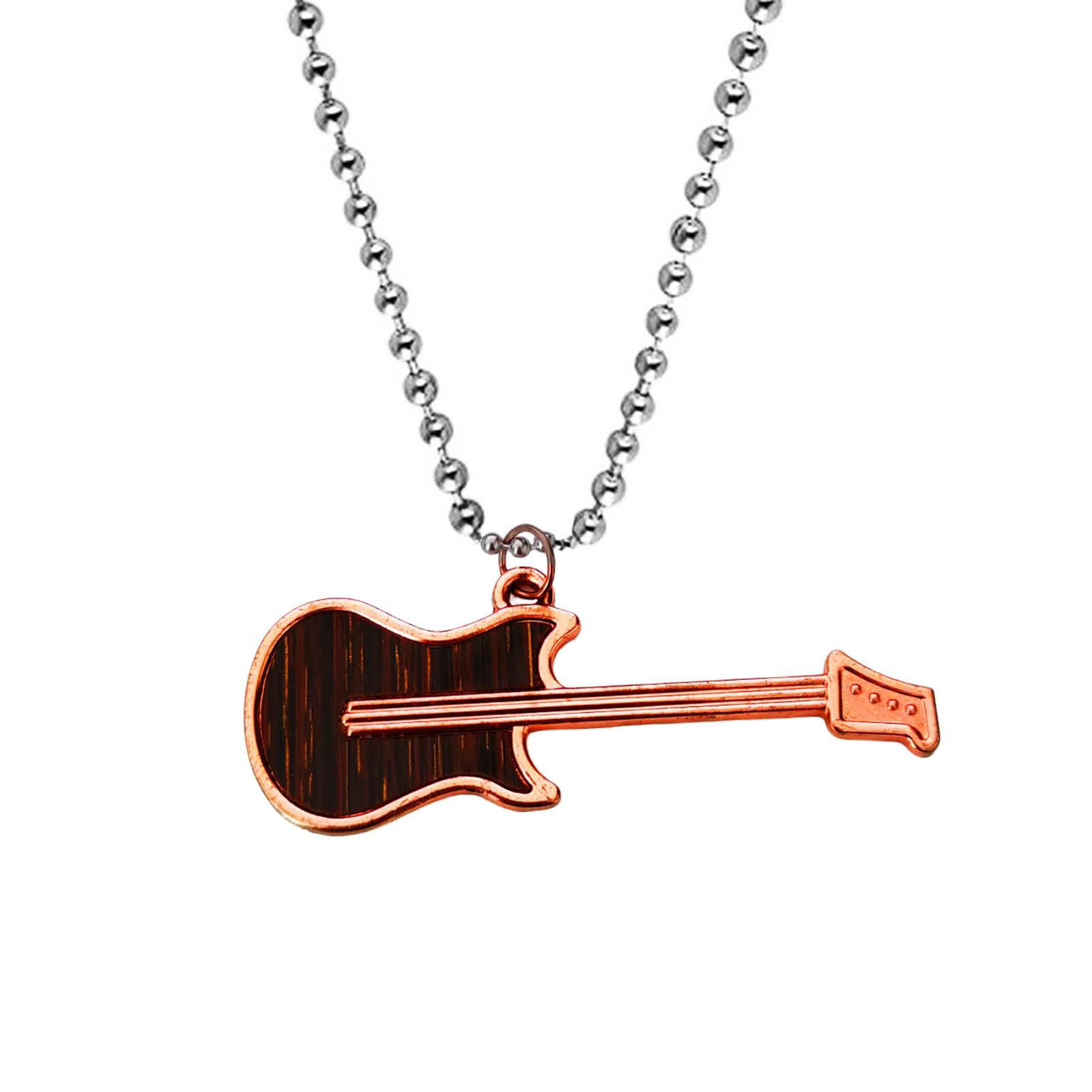 Beautiful Men's Jewelry Classic Style Music Guitar Fashion Jewelry Brown Zinc And Metal Pendant Necklace Chain For Men And Women SPn2024122-image-31