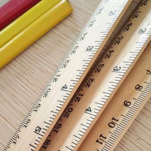 Miniatura 8 de Paquete de 20 reglas de madera para estudiantes, 2 escalas de 12 pulgadas, regla escolar de oficina, regla de madera precisa de doble cara