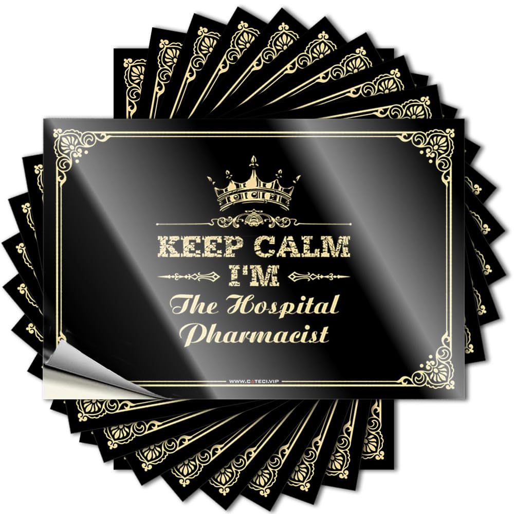Room Decorations Aesthetic Designer Saying | Keep Calm I'm The Hospital Pharmacist Assorted for Motorcycle Decor(6X9CM)