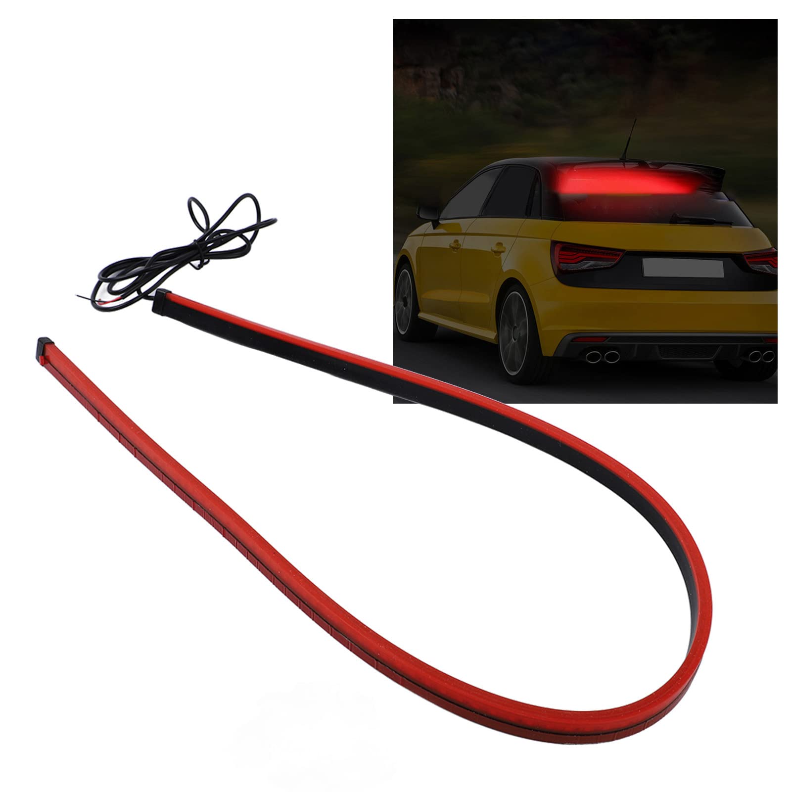 3ème Feu Stop LED Flexible 100 Cm - Rouge, étanche, Adhésif, Pour Voiture (12V)
