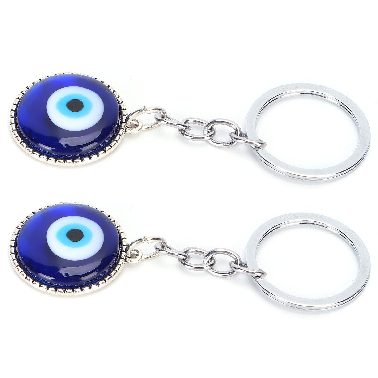 Pssopp2PCS Key Chain Evil Eyes Key Rings Blue Eyes Keychain Devil's Eye key Ring for Car Key Pendant Purse Backpack Accessories