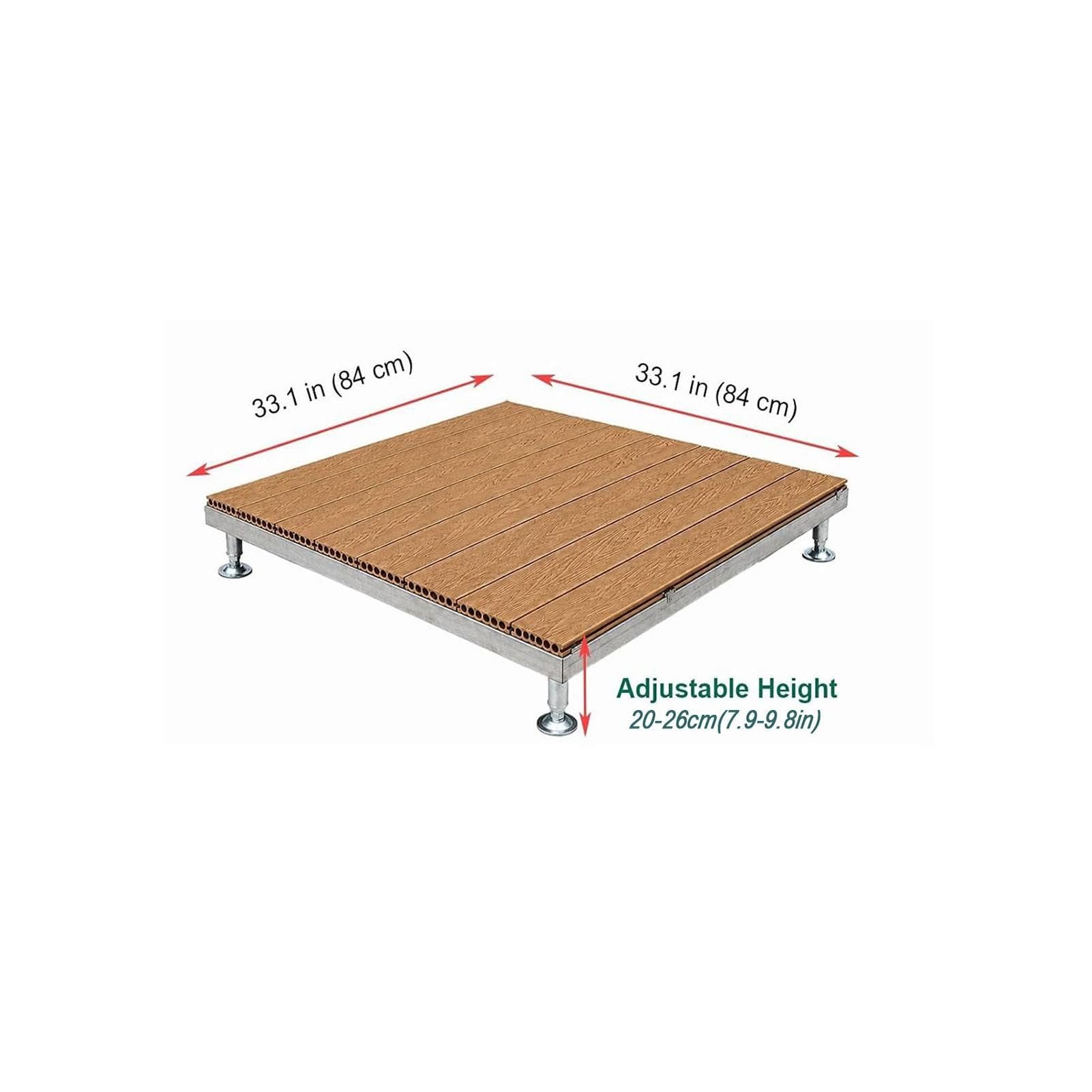 Kit Piattaforma Terrazzo Prefabbricata, Pavimento Modulare WPC Rialzato