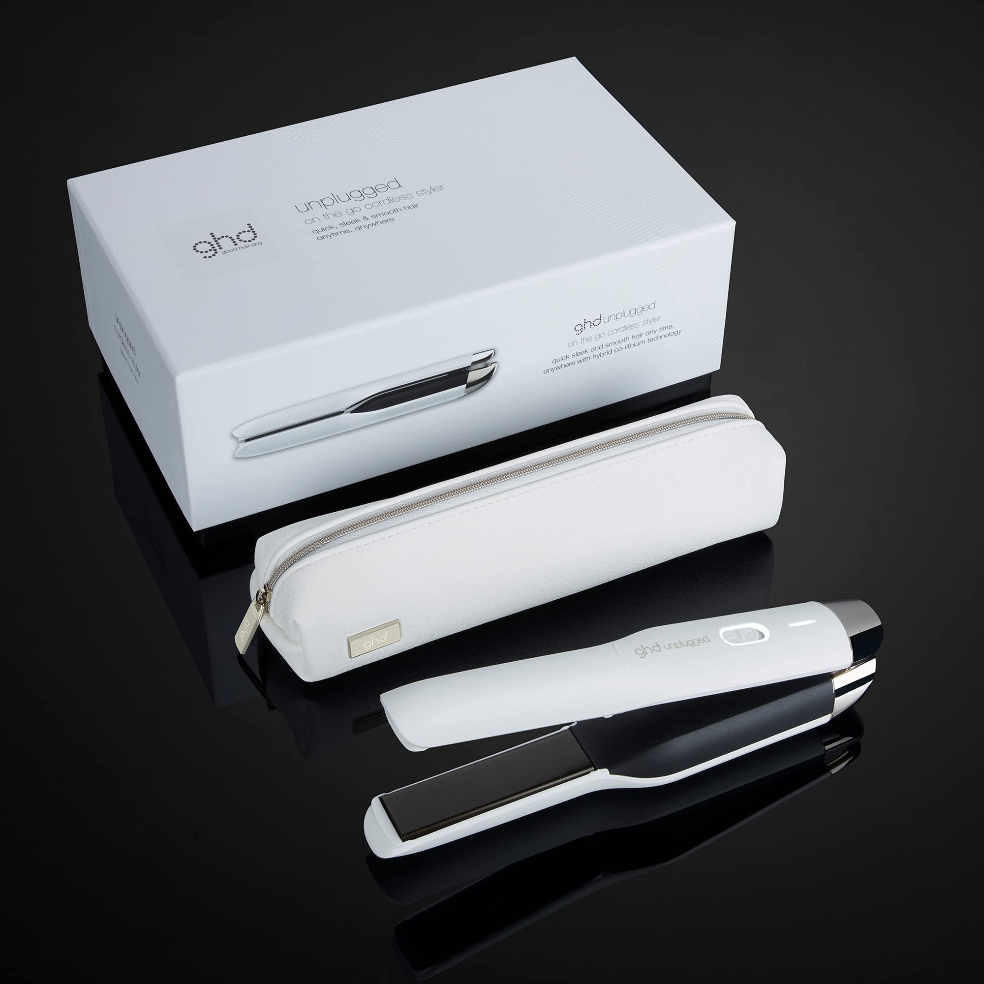 ghd Unplugged Styler - Piastra per capelli senza fili (Bianca)