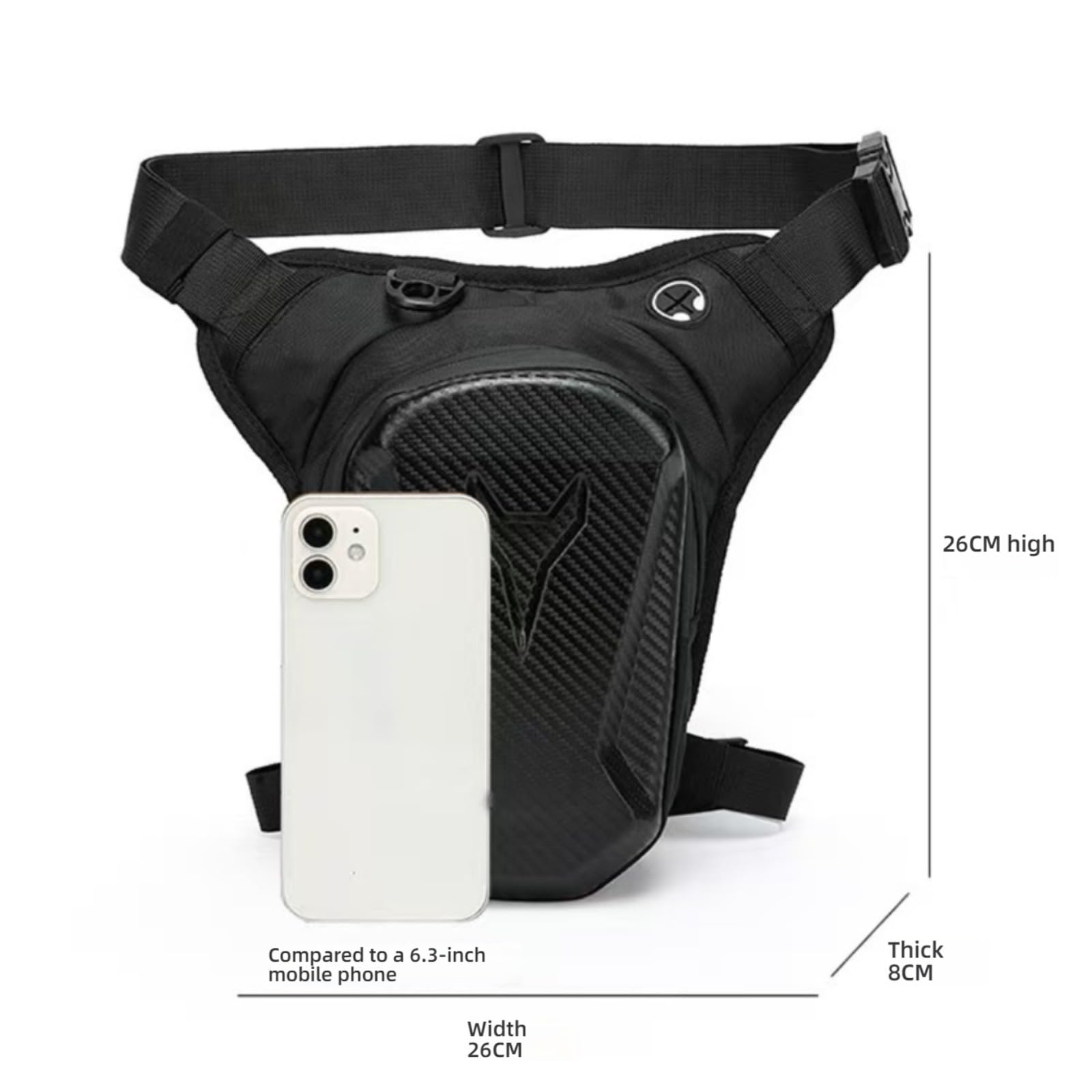 Marsupio da Gamba Moto, Marsupio Cosciale per Uomo e Donna, EVA Impermeabile Borsa da Gamba, Borsello da Moto, Marsupio Sportivo da Gamba per Ciclismo, Viaggio, Campeggio, Pesca