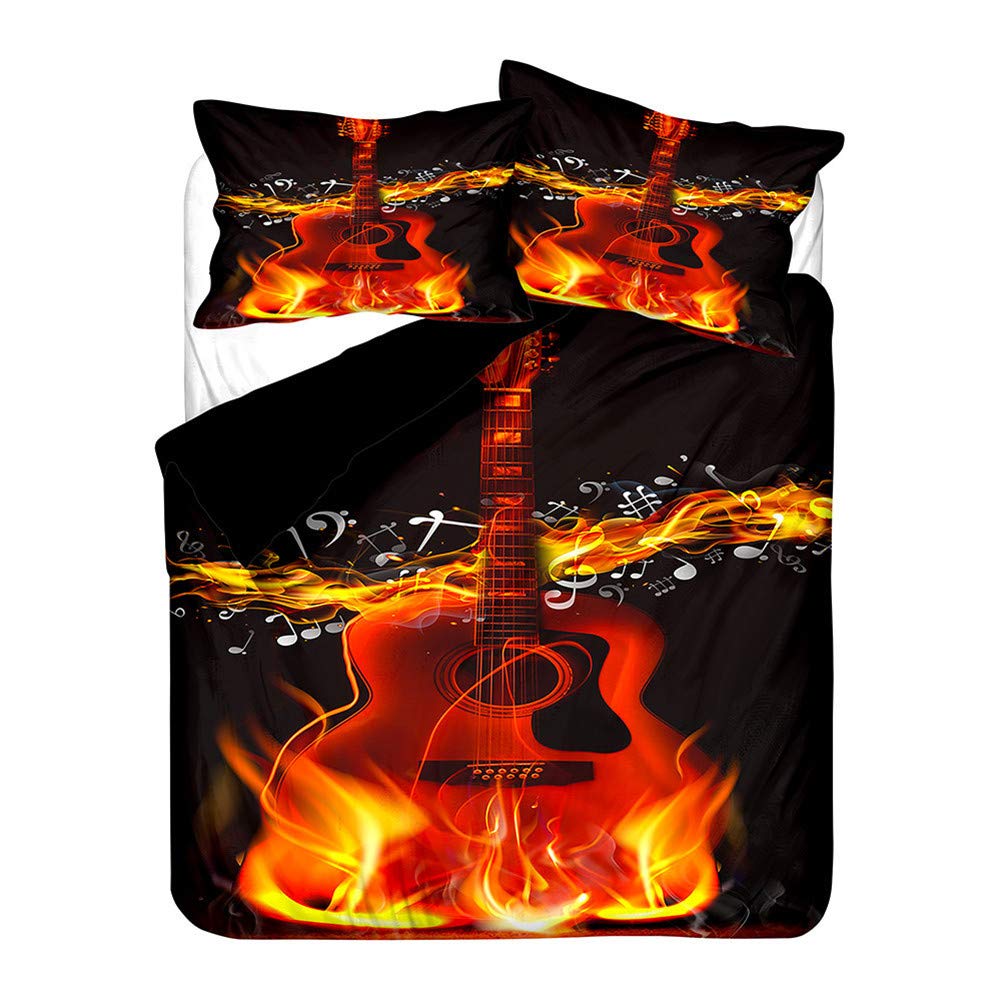 Parure de couette guitare basse microfibre imprimé 3D premium