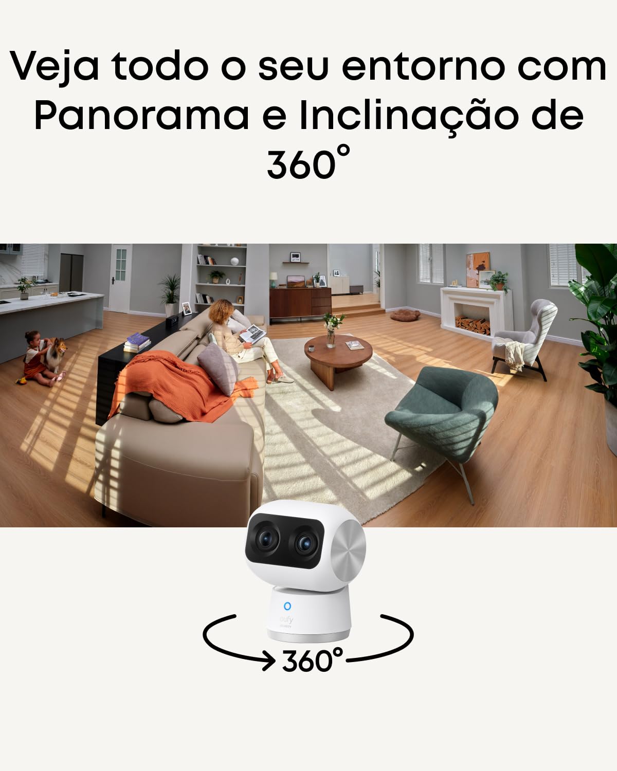 eufy Câmera S350, Camera de Segurança Wi-Fi, 4K Inteligente com