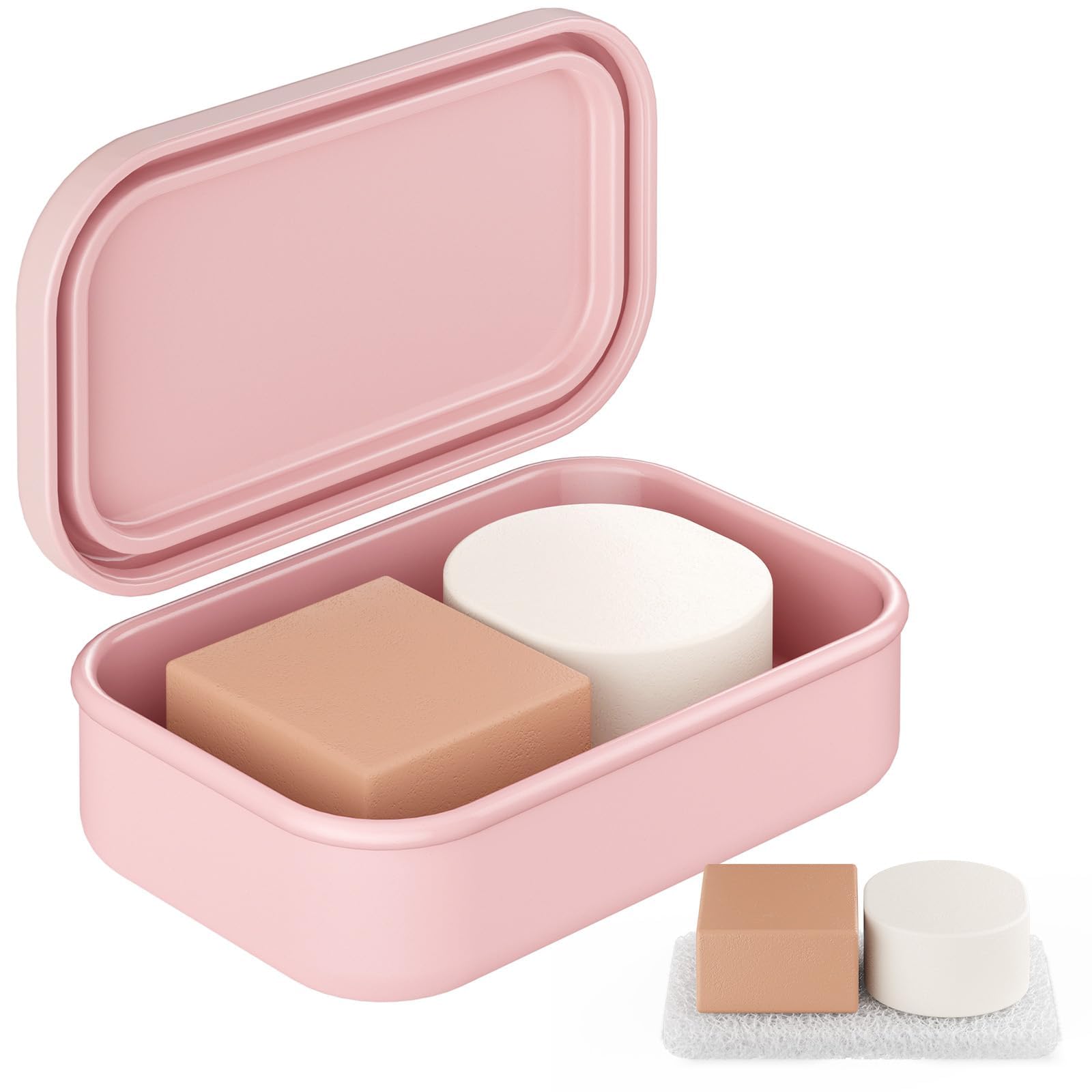 Quatish Solid Shampoo Bar Holder Large Leakproof Travel Soap Case Silicone Soap Box with Draining Layer Enhanced Soap