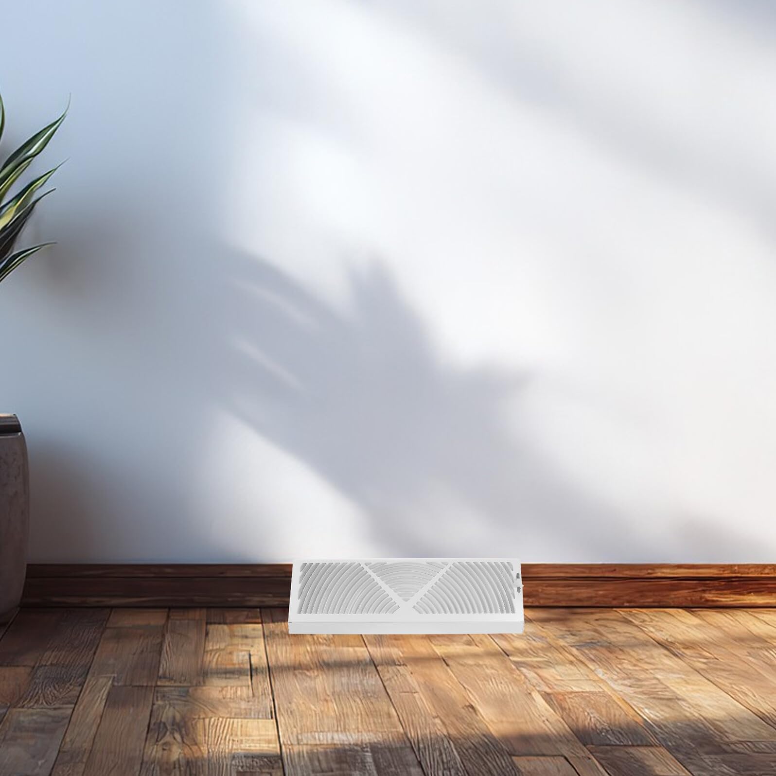 Grille de Ventilation Sol Blanche en Fer 38 X 12 CM Déflecteur D’Air Réglable Diffuseur Intégré Compatible Systèmes de Climatisation et Chauffage pour Ventilation