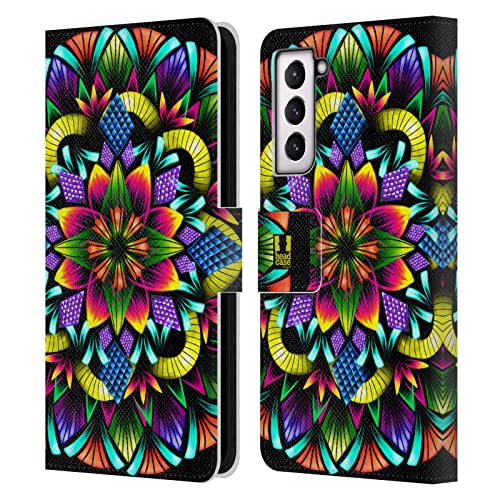Carcasa de cuero Samsung S21 FE 5G estilo libro mandala para tus viajes cotidianos
