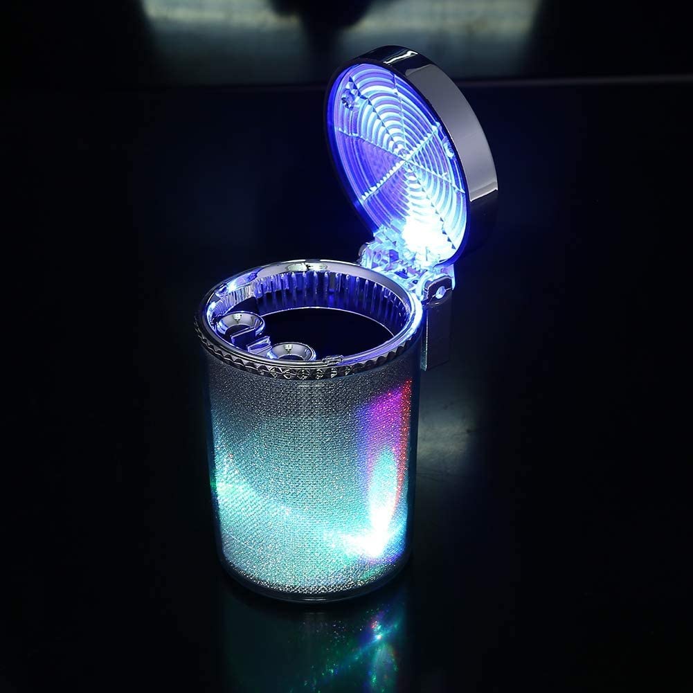 Ultreos car Accessories Designer Cigarette Car Ash Tray/Ashtray with Blue LED Light & Rainbow Colors Compatible for Hyundai Creta All Models & Types, Standard-image-23