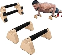 Docaharbour 2PCS Wooden Parallettes Bars - Non-Slip Push Up Handles for Calisthenics, Strength Training & Home Workouts
