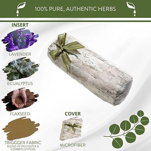Sonoma Lavender, Rollo de refuerzo de eucalipto, apto para microondas, almohada de cuello calientefrío, alivio del dolor calmante y relajante para