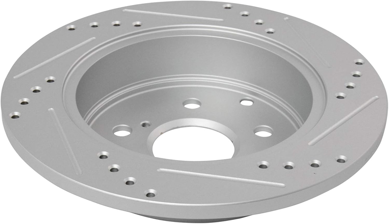 TRQ Rear Brake Pad and Rotor Set Semi Metallic Coated Drilled Slotted Rotors Compatible with 2010-2012 Lexus HS250h 2006-2018 Toyota RAV4