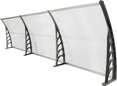 Miniatura 3 de Toldo para ventana de 118 x 40 pulgadas, moderno toldo de policarbonato para puerta delantera, cubierta de puerta de ventana para lluvia, nieve,