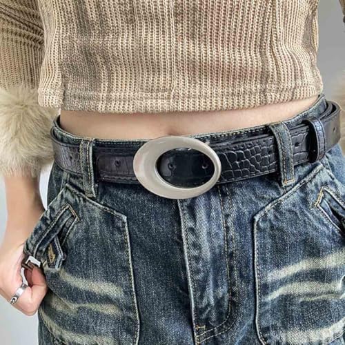 Western Leather Belt for Women Silver Buckle Wasit Belt for Pants Jeans Dresses Cowgirls Cowboys Belt2
