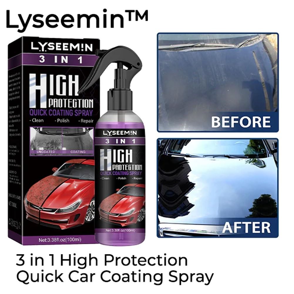 Spray De Revêtement Nano Protection Voiture 3 En 1 - 300ml, Brillance Et Anti-rayures - Kit Avec éponge Et Chiffon