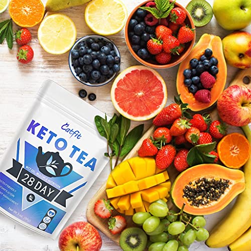 Catfit Keto Detox Tea For Belly Fat And Colon Cleanse - All Natural Detox And Cleanse, Supports A Healthy Weight, Helps Reduce Bloating, Natural Energy, Supports Immune System, Vegan, 28 Day #TOP6