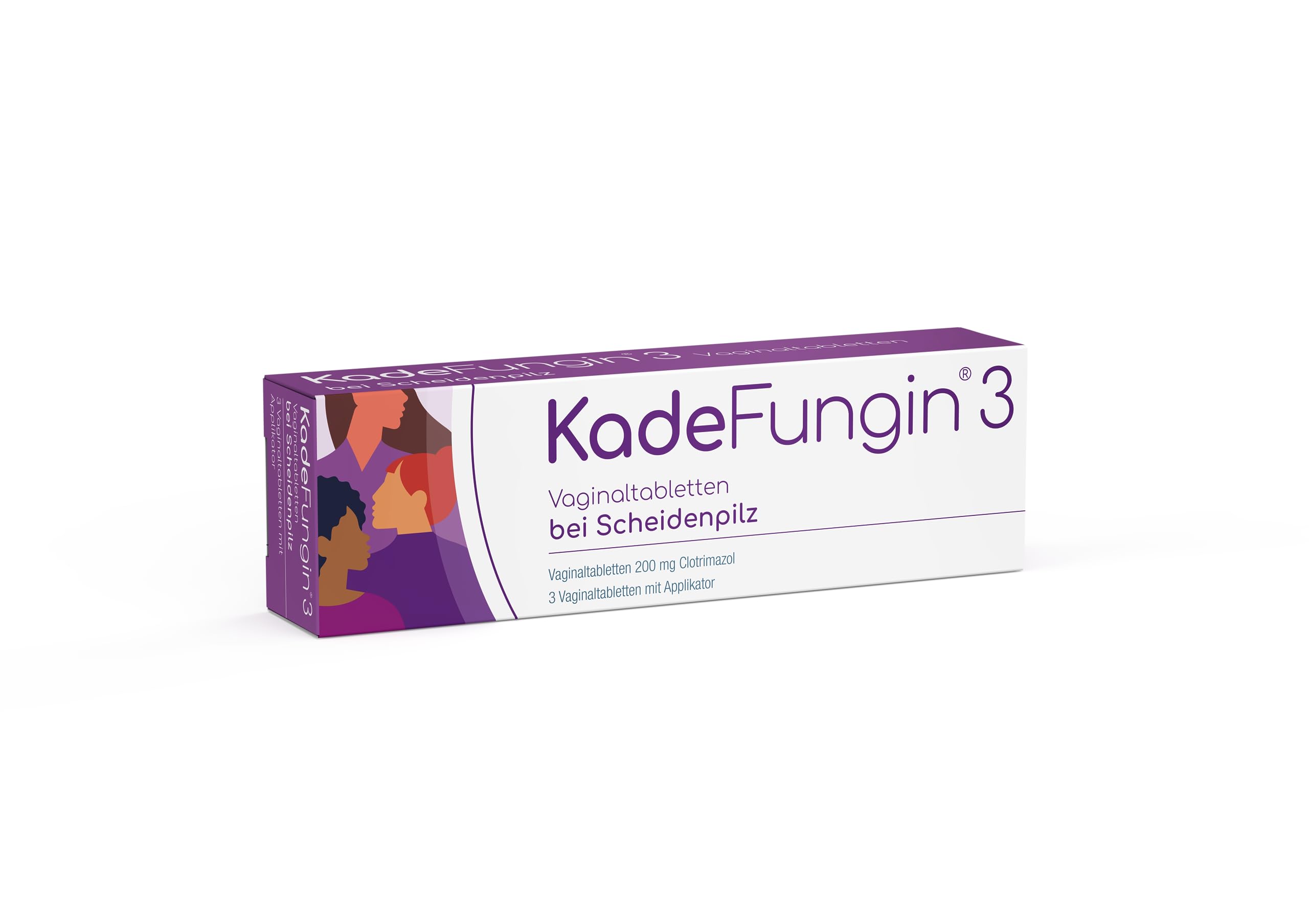 KadeFungin 3 Vaginaltabletten mit Applikator – Gegen Scheidenpilz, 200 mg Clotrimazol