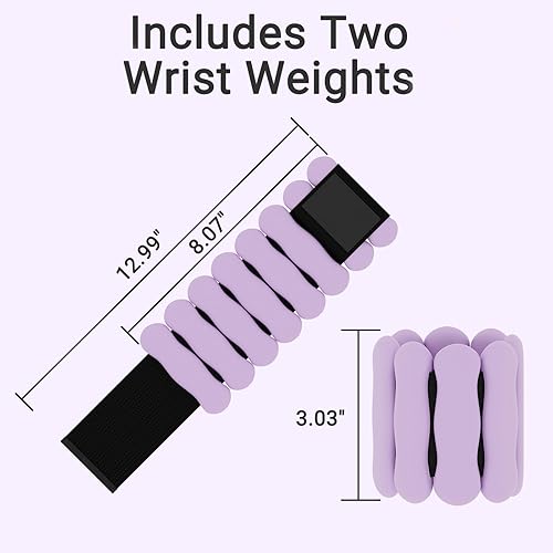 Miniatura 3 de Pesas de muñeca y tobillo para mujeres, hombres y niños, pesas de muñeca, brazaletes de 1 libra x 2 2 libras x 2 libras x 2 pesas ponderadas para