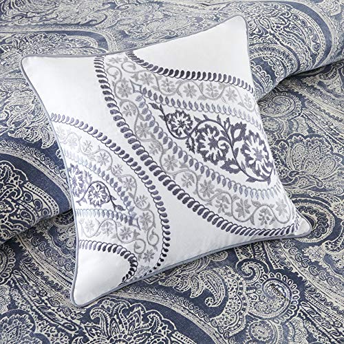 Harbor House Cozy Cotton Comforter Set - Classic Modern Design, All Season Down Alternative Casual Bedding, Matching Shams, Stella, Paisley Blue King(110"x96") 6 Piece - Image 4