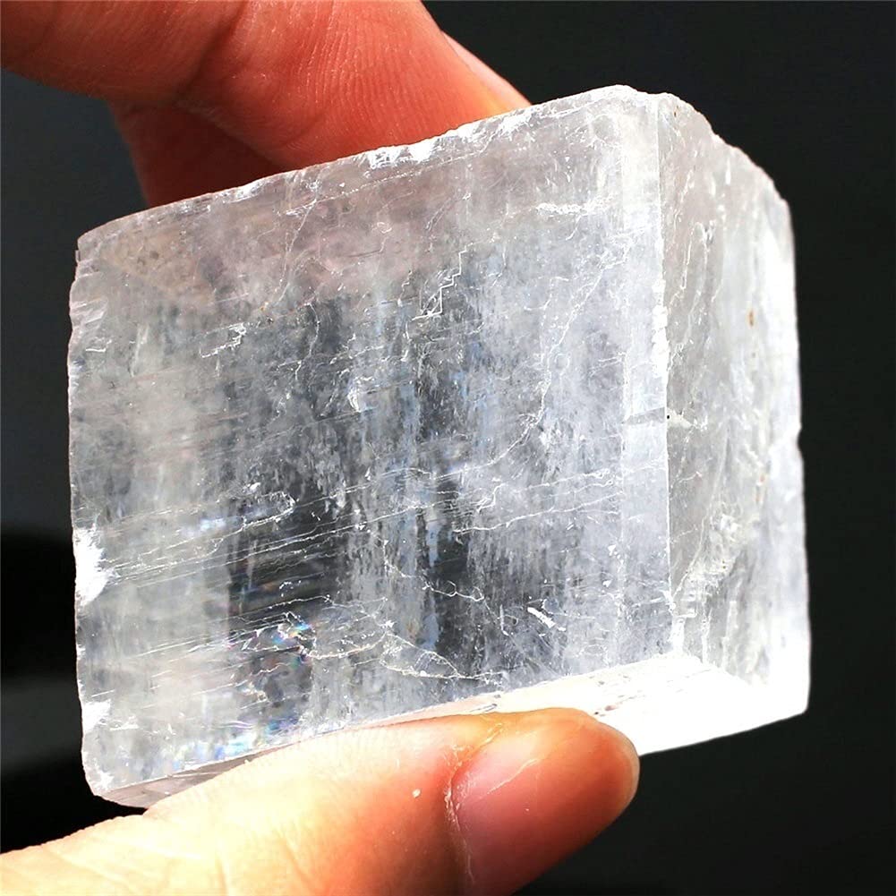 Raumdekoration Wunderschöner Kristall, 30 g–100 g, natürlicher transparenter gelber optischer Calcit-Kristall, Trommelstein, grobes Exemplar, Haushalt (Color : White 80 100g)