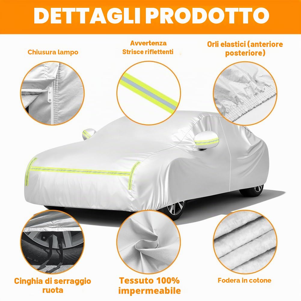 Telo Copriauto, Impermeabile Antipolvere Anti UV Anti Vento