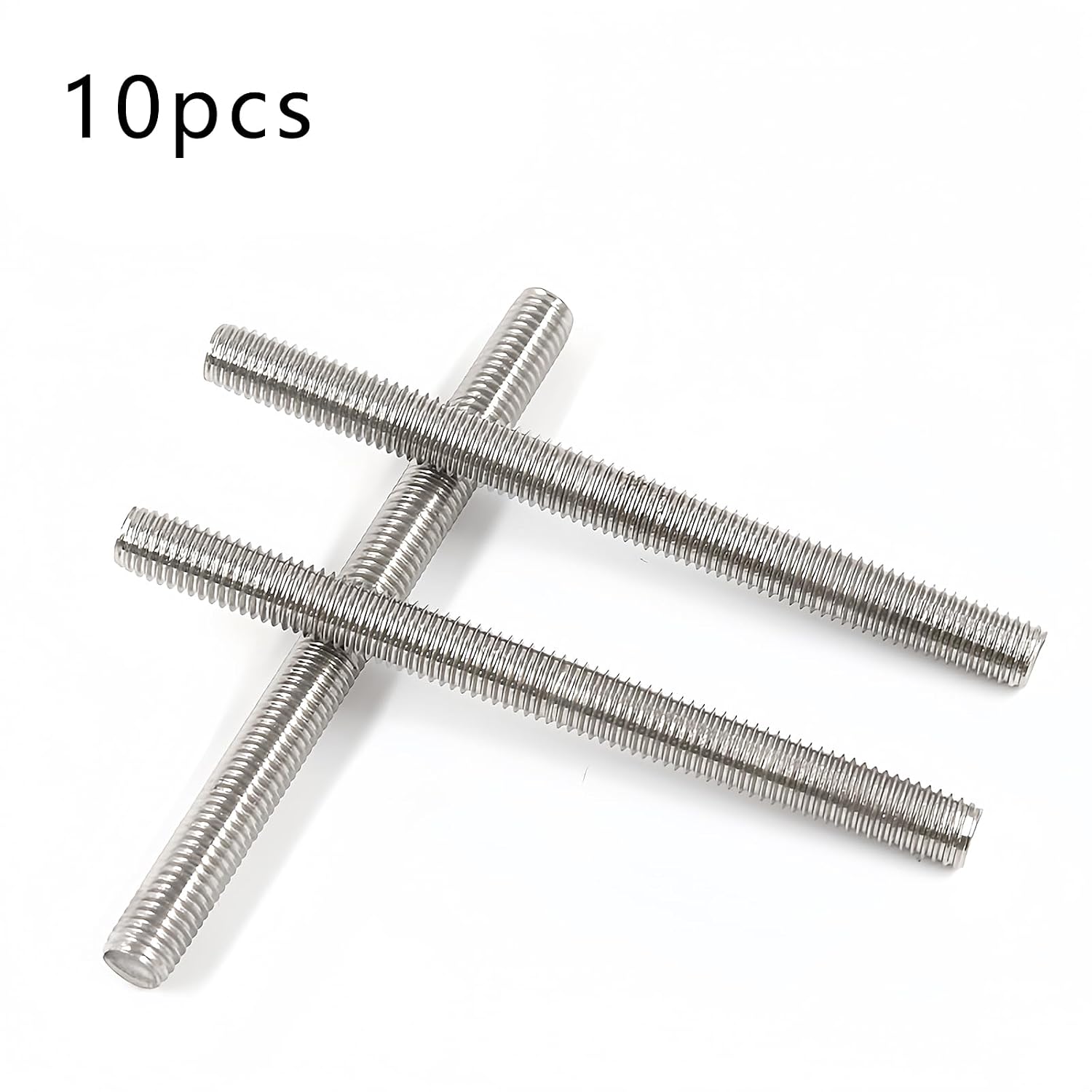 10 Pcs M3 x 150mm Threaded Rods 0.5mm Pitch 304 Stainless Steel Fully All Threaded Rods Fasteners