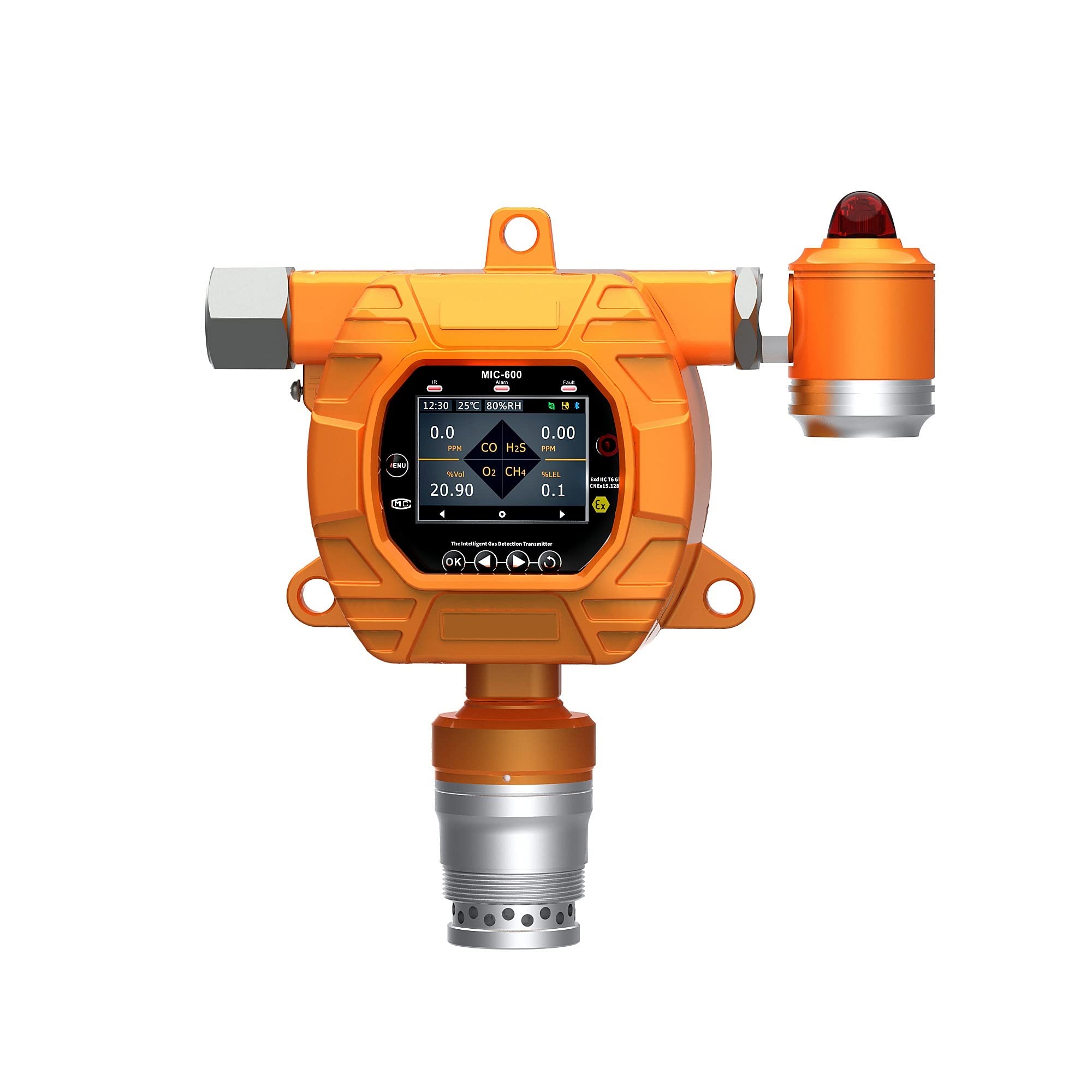 Gas Detector, CO Gas Detector, Gas Tester Alarm Gas Sensor Tester Analyzer LCD Display; 0-2000ppm，w/LED Alarm(with)