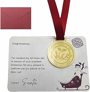 Christmas Eva Medal with Greeting Cards, Christmas Eve Nice List Medal Greeting, Christmas Eve Nice List Medal Greeting Card, Medal Greeting Card,Funny Badge Christmas Greeting Cards (Woman)