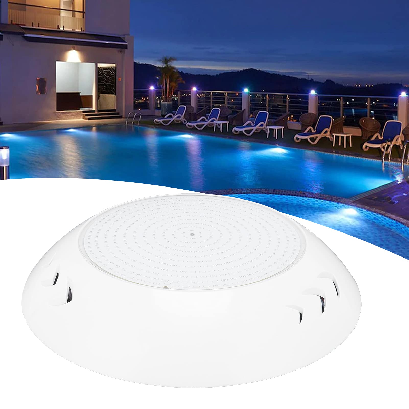 Cocoarm Oświetlenie Basenowe Wypełnione żywicą Oświetlenie Basenowe LED 12 V RGB Podwodna Naścienna IP68 z Pilotem 7 Statycznych 5 Trybów Dynamicznych dla Fontanny Basenowej Akwarium (35W)