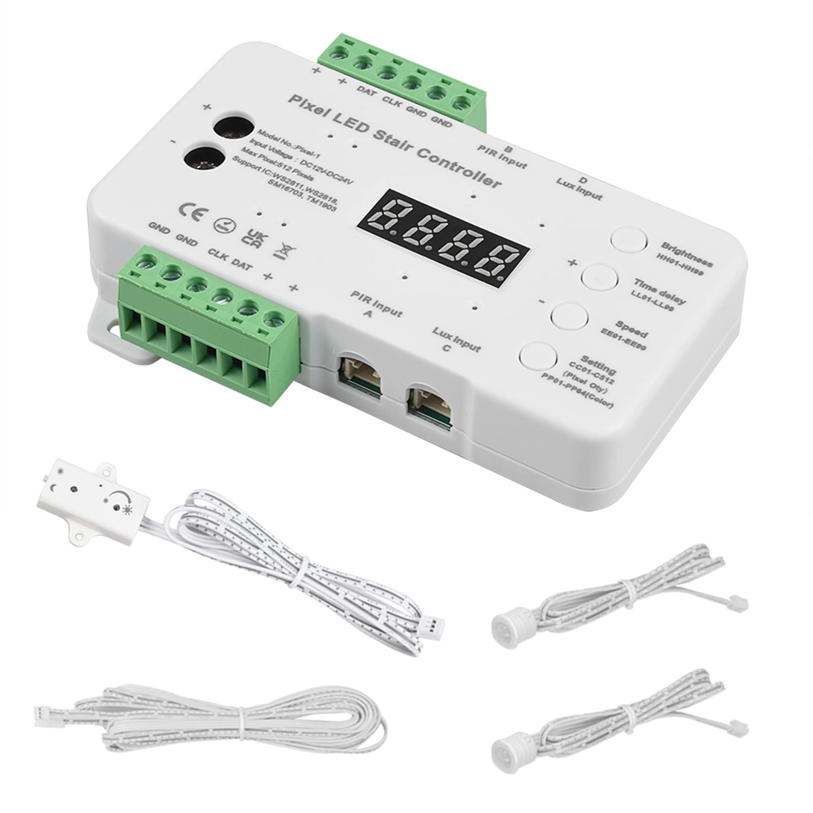 Treppenlichtsteuerung mit Bewegungssensor und Lichtsensor,Treppenlicht Controller, MARTL01509DE