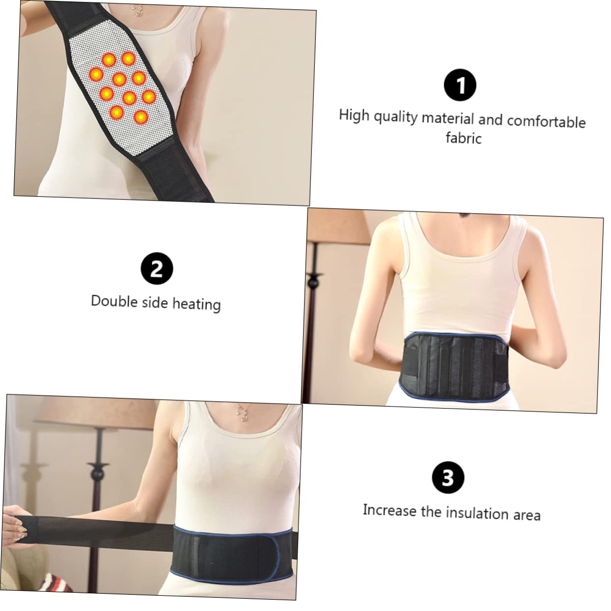 Beavorty Self-heating Waist Belt Belly Band for Pregnancy Lumbar Support Brace Warm Back Brace